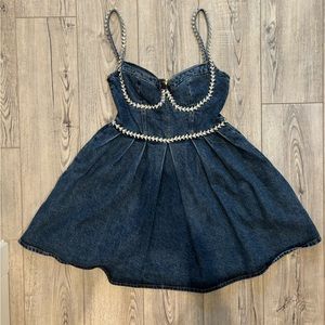 Self portrait Denim Rhinestone dress size 4
